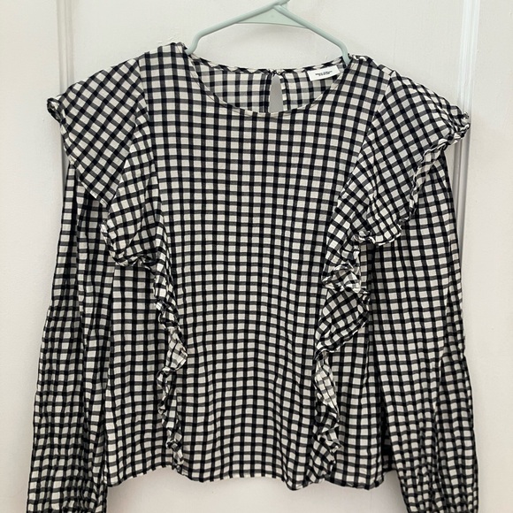 Marc O’Polo Tops - Marc O’Polo ruffled gingham blouse 100% cotton medium